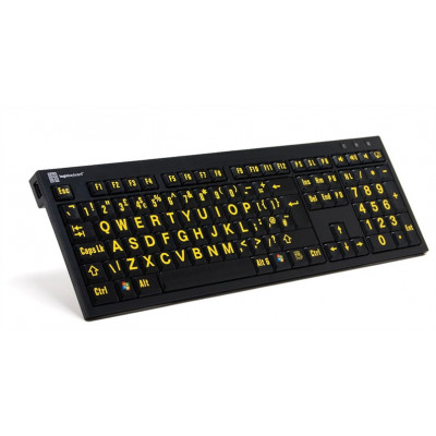 Clavier XL Print Nero - Lettre Jaune sur fond Noir - PC