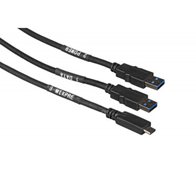 Sound Devices SD-MX-USBY Cable Y USB-C vers USB-A alim via PC - MixPr