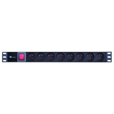 Panneau 19" 1U Multiprises 8 Prises 2P+T avec Interrupteur