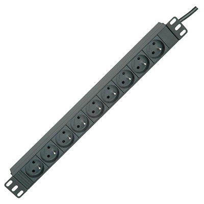 Prise Multiple 1 UH pour Armoires 19" avec Pattes de Montage 9 X