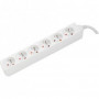 Bloc Multiprises Blanc 6 Entrees avec Cable 3 X 1,5mm2 de 4 m