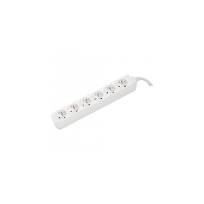 Bloc Multiprises Blanc 6 Entrees avec Cable 3 X 1,5mm2 de 4 m