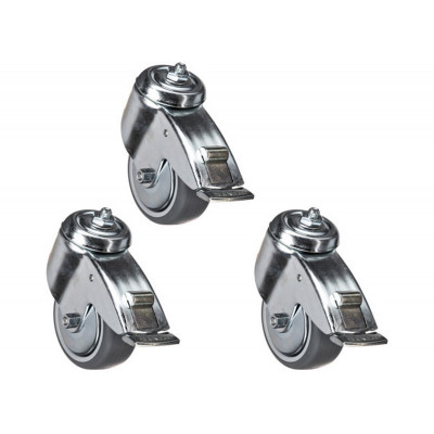 Manfrotto 104G Jeu de 3 roulettes, diametre 100 mm, avec freins