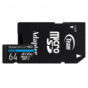 TeamGroup ELITE A1 V30 Micro SDXCAvec adaptateur 64GB-XC (U3)