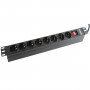 Energenie Panneau 19"1U 8 prises Schuko 250V-16A-3680W 2m Noir