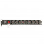 Energenie Panneau 19"  1U 8 prises 2P+T (FR) - 250V-16A-3680W 3m Noir