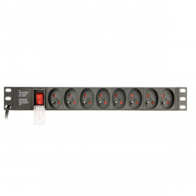 Energenie Panneau 19"  1U 8 prises 2P+T (FR) - 250V-16A-3680W 3m Noir