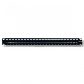 Energenie Panneau nu 19"  1U 24 emplacements RJ45 Guide cable - Noir