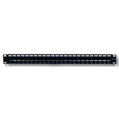 Energenie Panneau nu 19"  1U 24 emplacements RJ45 Guide cable - Noir