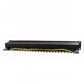 Energenie Panneau 19"  noir 1U equipe 24 ports Cat.6  FTP