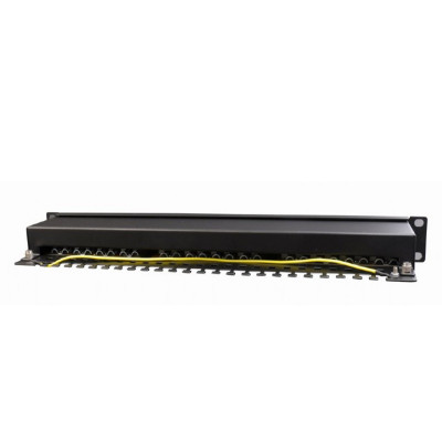 Energenie Panneau 19"  noir 1U equipe 24 ports Cat.6  FTP