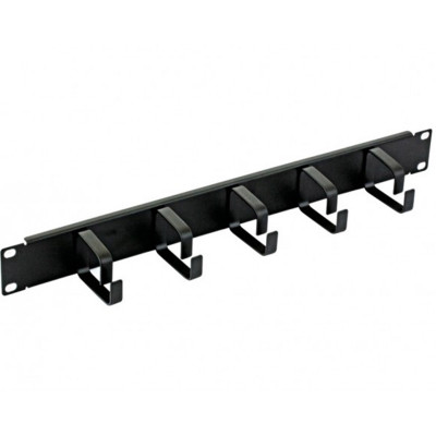 Techly Pro Panneau guide cable 19"- 1U-5 anneaux 65x43-Metal-Noir
