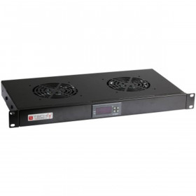 Techly Pro Tiroir de ventilation 19" 2 ventilateurs  thermostat Noir