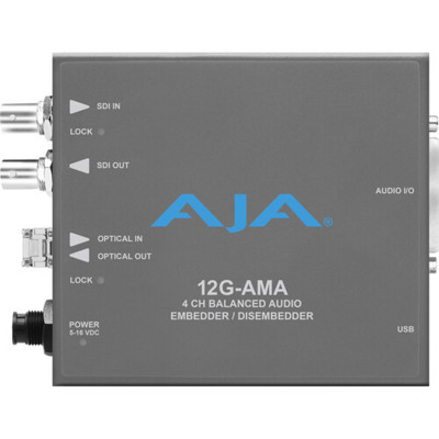 AJA Embedder/Disembedder Audio AES-12G-SDI 4 Canaux-8 XLR-Fibre LC Em