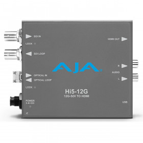 AJA Hi5-12G-R Convertisseur 12G-SDI HDMI 2.0 avec Récepteur Fibre