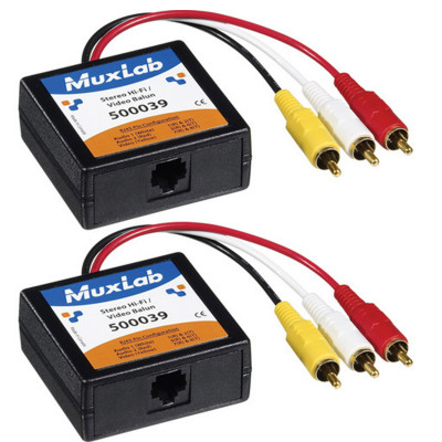 MuxLab Stereo Hi-Fi Video Balun, 2-Pack