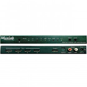 MuxLab HDMI 4x1 Switcher with Audio Extraction, 4K/60