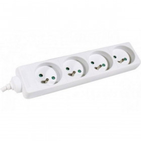 Bloc multiprises 4pc sans interrupteur 1.5m blanc