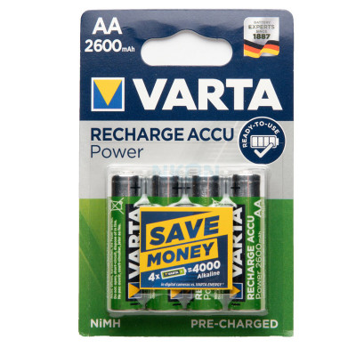 Varta - Pile Accu rechargeable AA 2600mah NiMH - Blister de 4