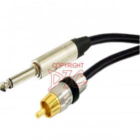 Cable audio Jack 6.35 mono Male vers RCA Male de 3 metres