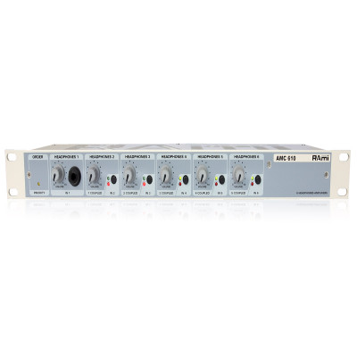 Rami 6 amplis casques séparés couplables - 1U 19" - entrée ordres