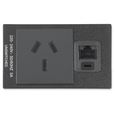 Extron One EU Unswitched AC Outlet - Black