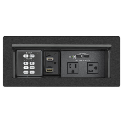 Extron Cable Cubby 1202 Brushed Aluminum, AC Module Not Included