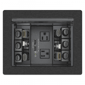 Extron Black with 2 US AC, 12 A Circuit Breaker, and 2 Outlets Under