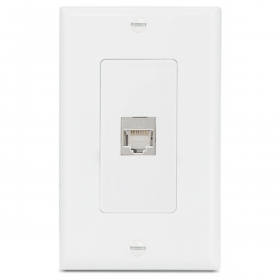 Extron 1 XTP DTP 24 Punch Down Jack Pass-Through Wallplate  White