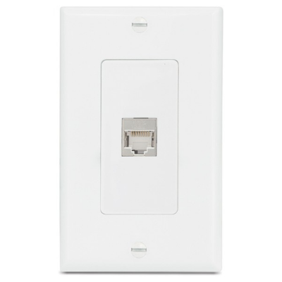 Extron 1 XTP DTP 24 Punch Down Jack Pass-Through Wallplate  White