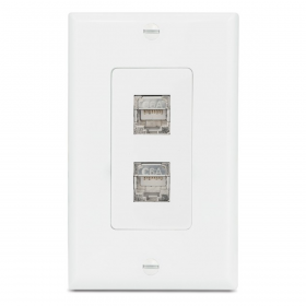 Extron 2 XTP DTP 24 Punch Down Jacks Pass-Through Wallplate  White