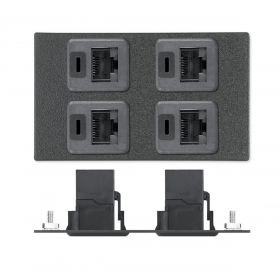Extron Triple Space AAP - Black Four RJ-45 F to F Barrels - CAT 5e