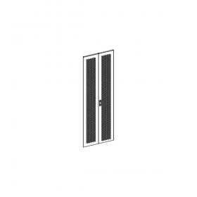 UPTEC - Porte double perforée avec serrure pour baie 42U largeur 800