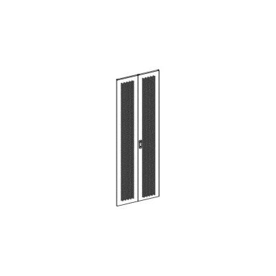 UPTEC - Porte double perforée avec serrure pour baie 42U largeur 800