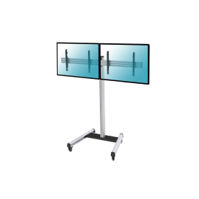 Kimex Support sur roulettes pour 2 écrans TV 50" - 55" Hauteur 175cm