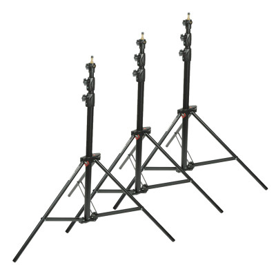 Manfrotto 1005BAC-3 Lot de 3 pieds lumiere a air comprime, aluminium