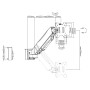 Kimex Kit rail de fixation Slatwall+2 pieds de table+Support écran PC