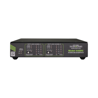 Studio Tech Interface DANTE vers 2 canaux Party Line Clearcom,1/2rack