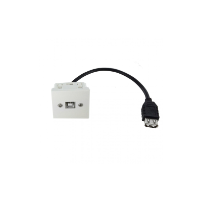 Neklan Plastron 45x45 USB2.0 B F vers USB A F – 0.2m (AWG28/24)