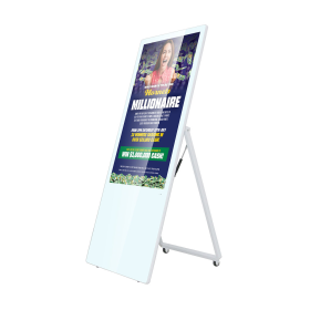 Kimex Totem vidéo pliable 43´´ FULL HD 500 cd 24h/7j Indoor Blanc