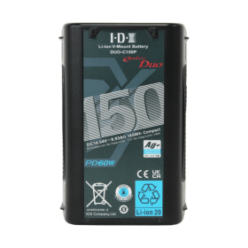 Idx Batterie Li-Ion V-Mount 14.5V 145Wh Avec Digital Data, V-Torch