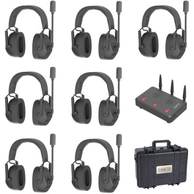 CAME-TV KUMINIK8 Duplex Digital Wireless Headset 450M Dual Ear 7 Pack