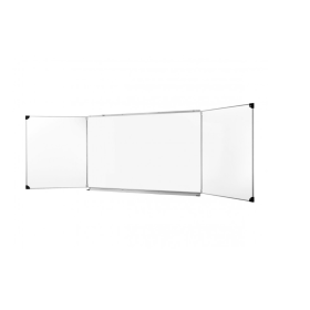 Ulmann Tableau scolaire triptyque encadrement Alu 100x150cm Blanc
