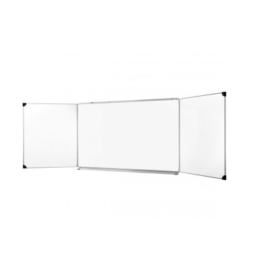 Ulmann Tableau scolaire triptyque encadrement Alu 100x200cm Blanc