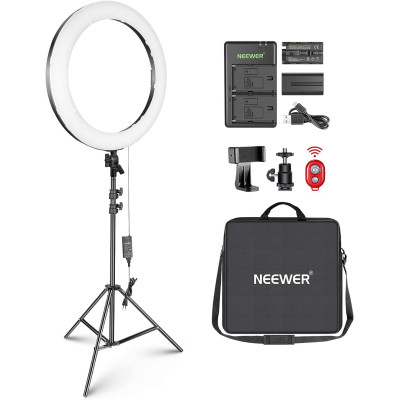 Neewer Kit Ring Light LED 20" Anneau Lumineux Bicolore 44 W avec Pied