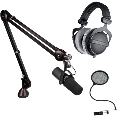 Micro SM7B + pied articulé PSA1 + casque DT770PRO + filtre anti-pop