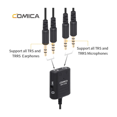 COMICA  Audio Cable Adapter (TRS 3.5mm Female--TRRS for Smartphone)