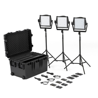 Litepanels Kit de 3 Astra IP 1x1 valise GM&VM (Standard Yoke, EU)