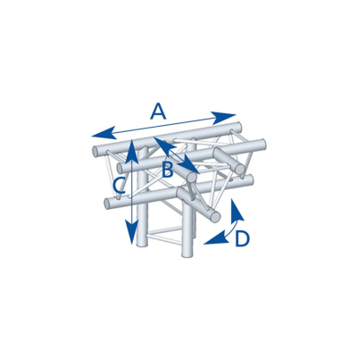 ASD Angle Alu SX290 4 Départs 90° Horizontal/Pied Forte Charge