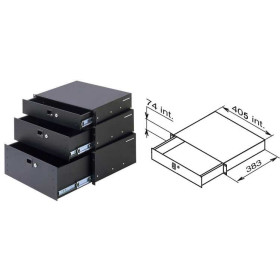 Tiroir 19 pouces rackable 2U avec serrure